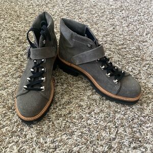 Marc Fisher Gray Suede Combat Boots